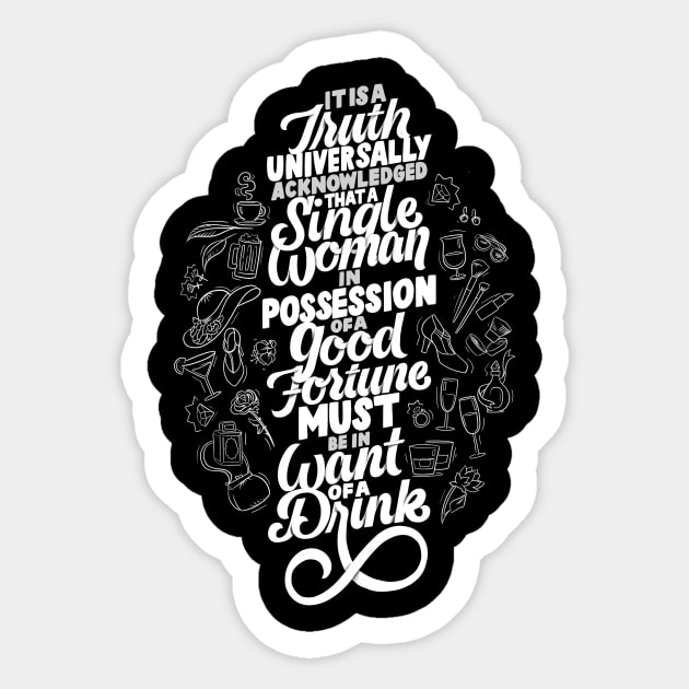 A Truth Universally Acknowledged Twist Sticker by polliadesign